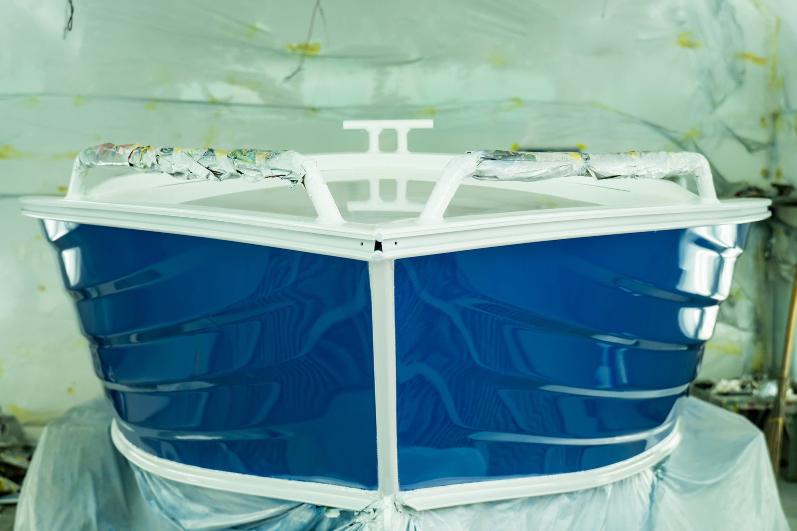 A nice-looking refinished boat hull.