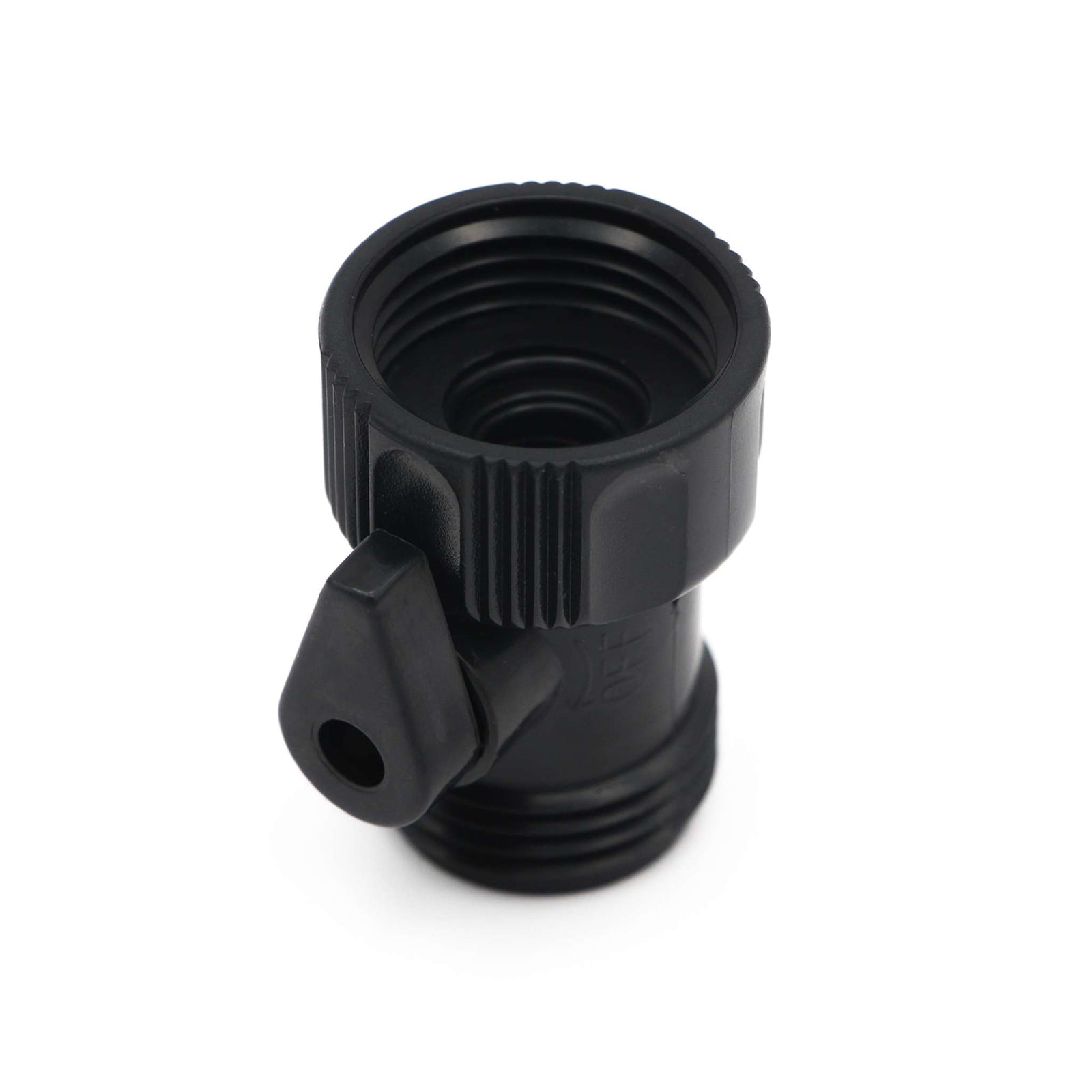 Black Fuji Spray air control valve, viewed from the inlet end.