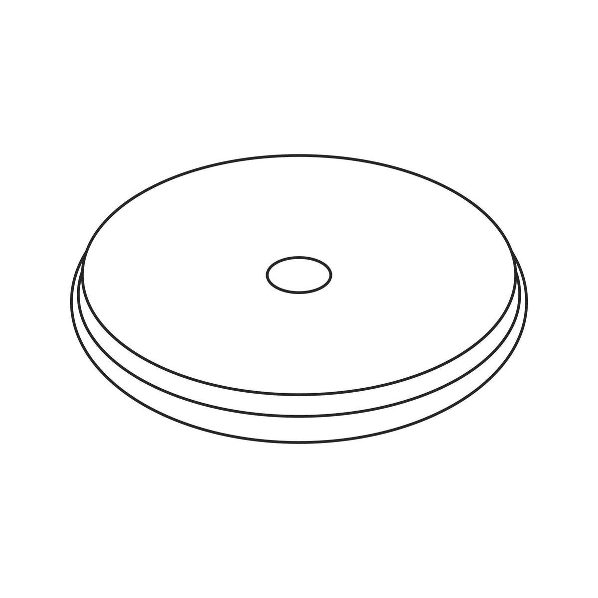Line drawing of the Fuji Spray 1 qt bottom-feed cup diaphragm (2096).