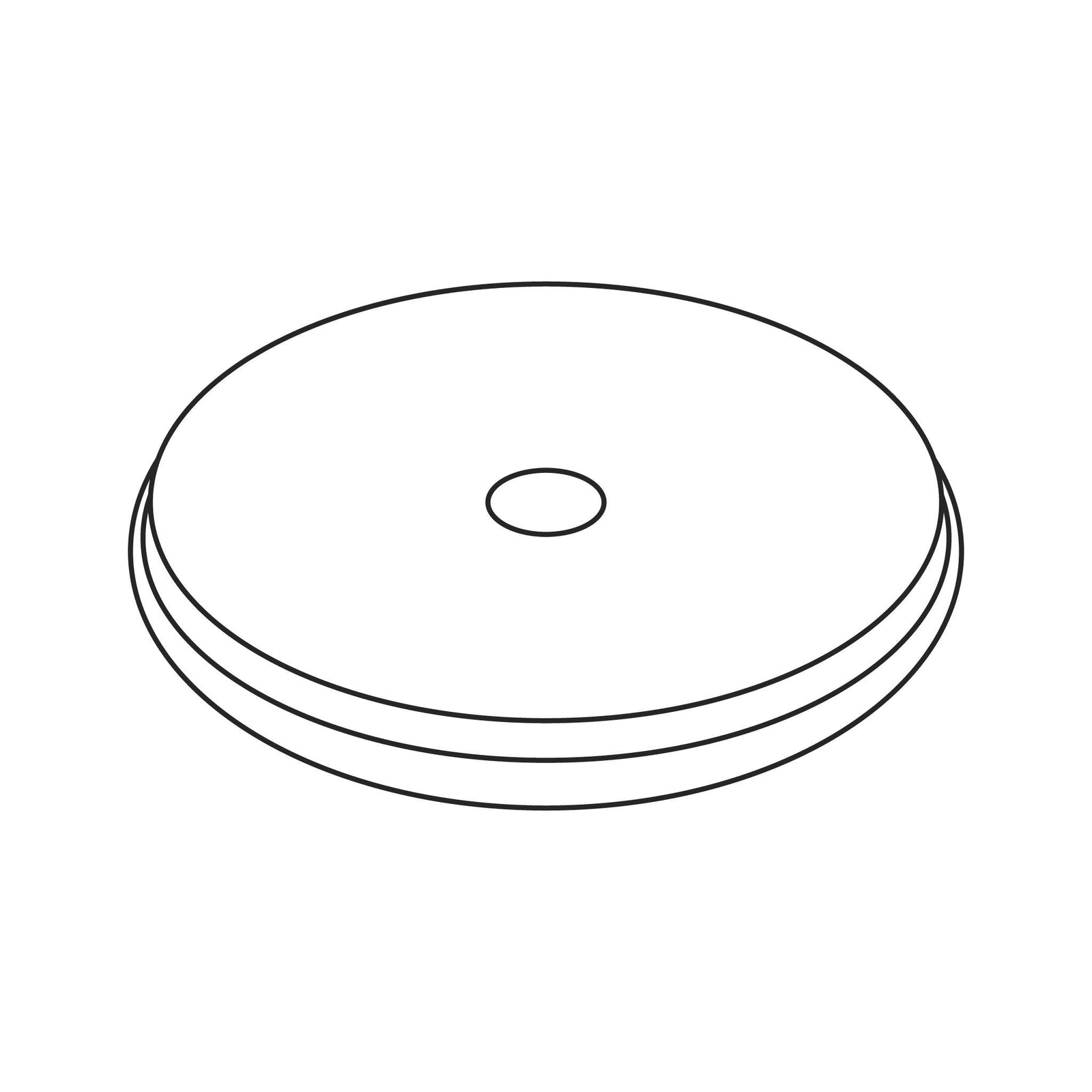 Line drawing of the Fuji Spray 1 qt bottom-feed cup diaphragm (2096).