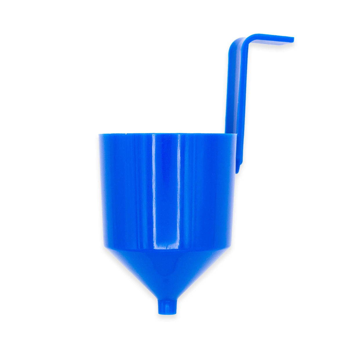 Fuji Spray Ford #4 viscosity cup, blue, with its handle.