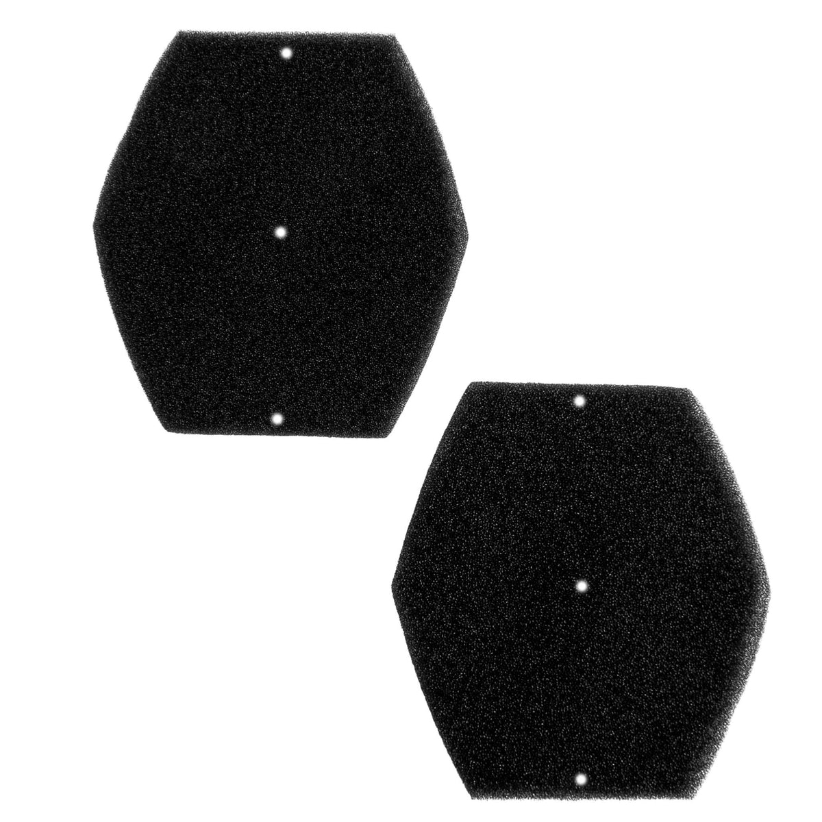 Two black hexagonal foam pre-filters for the Fuji Spray D6 turbine.
