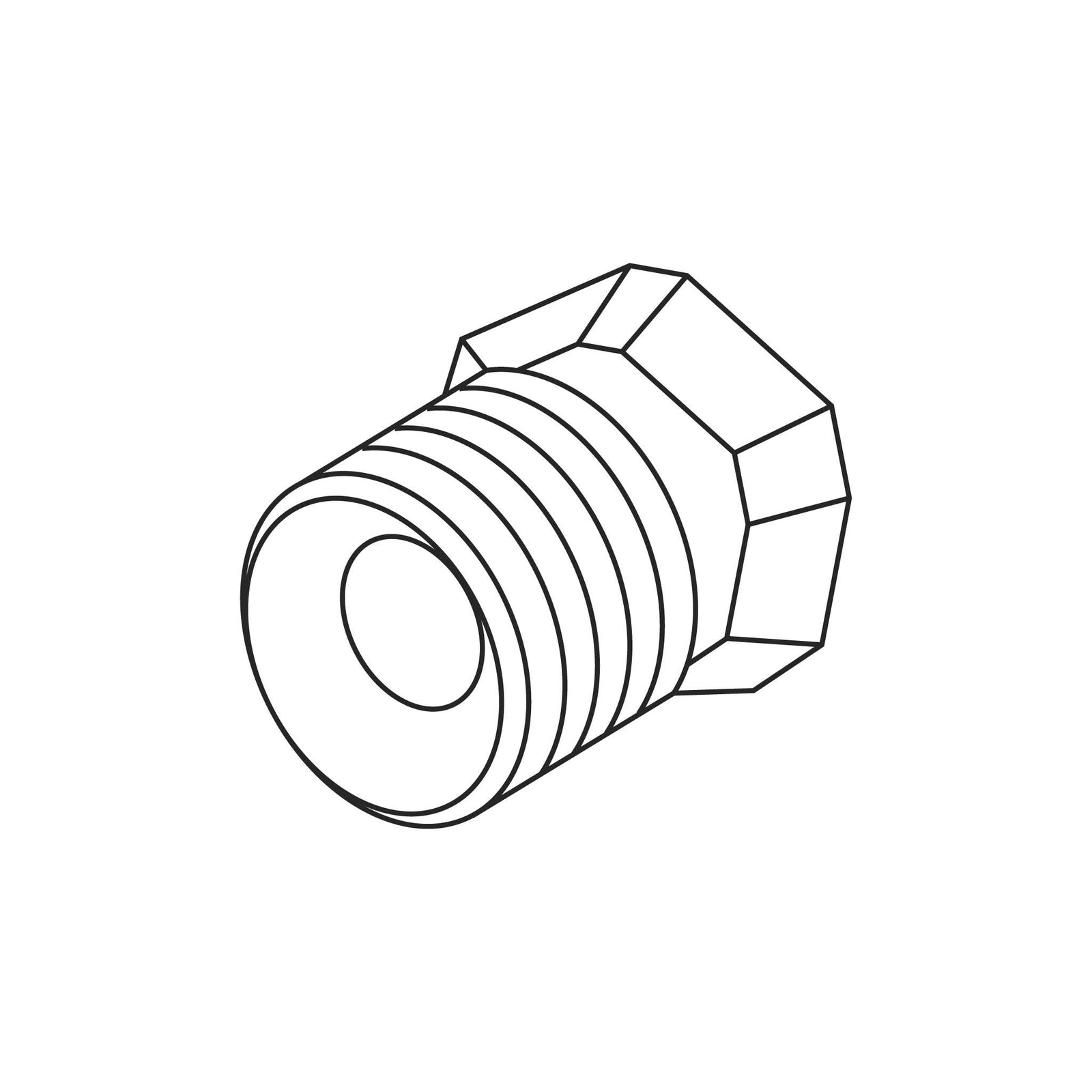 Fuji Spray T-Model Needle Packing Nut — line diagram.