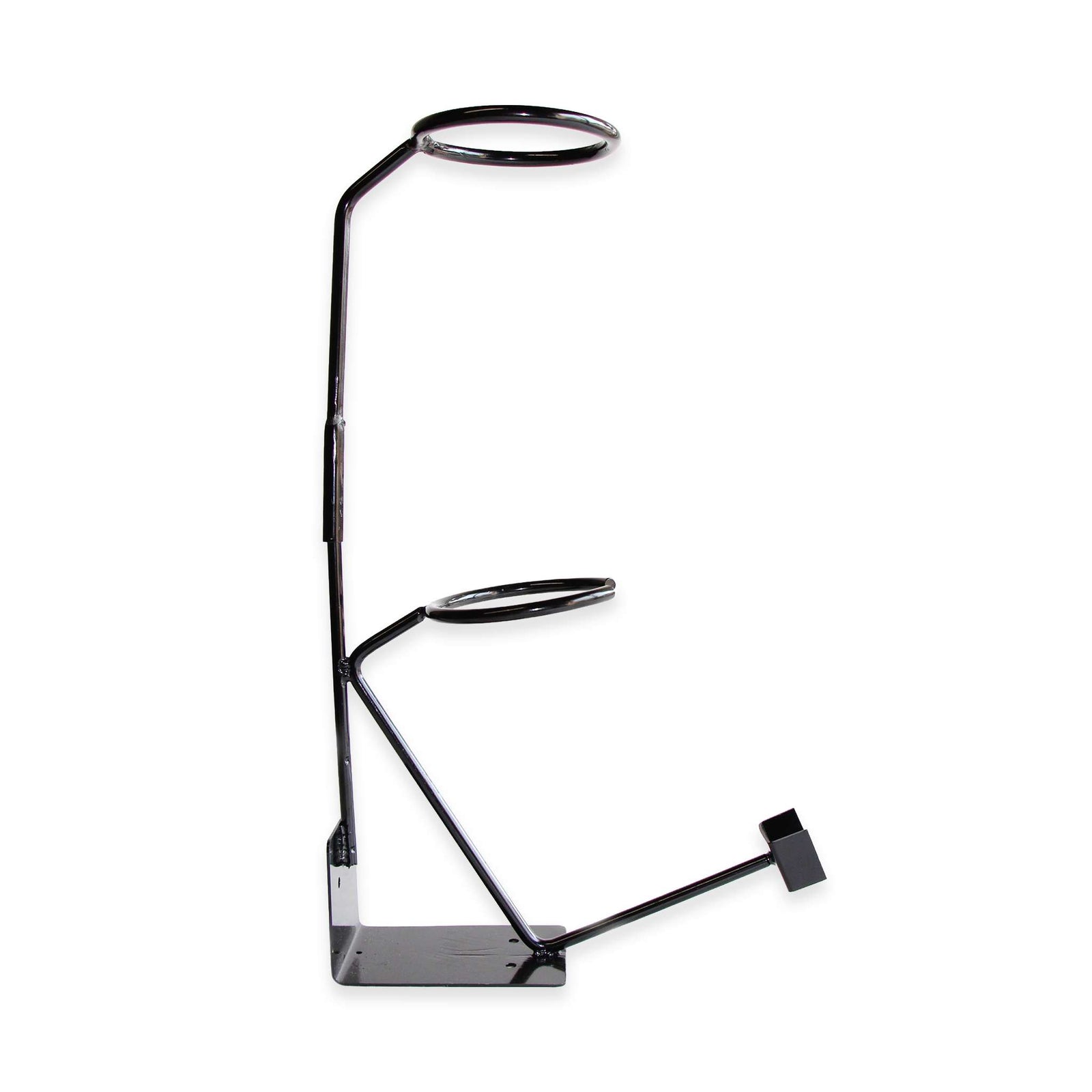 Fuji Spray gravity feed gun holder stand, black steel, empty.