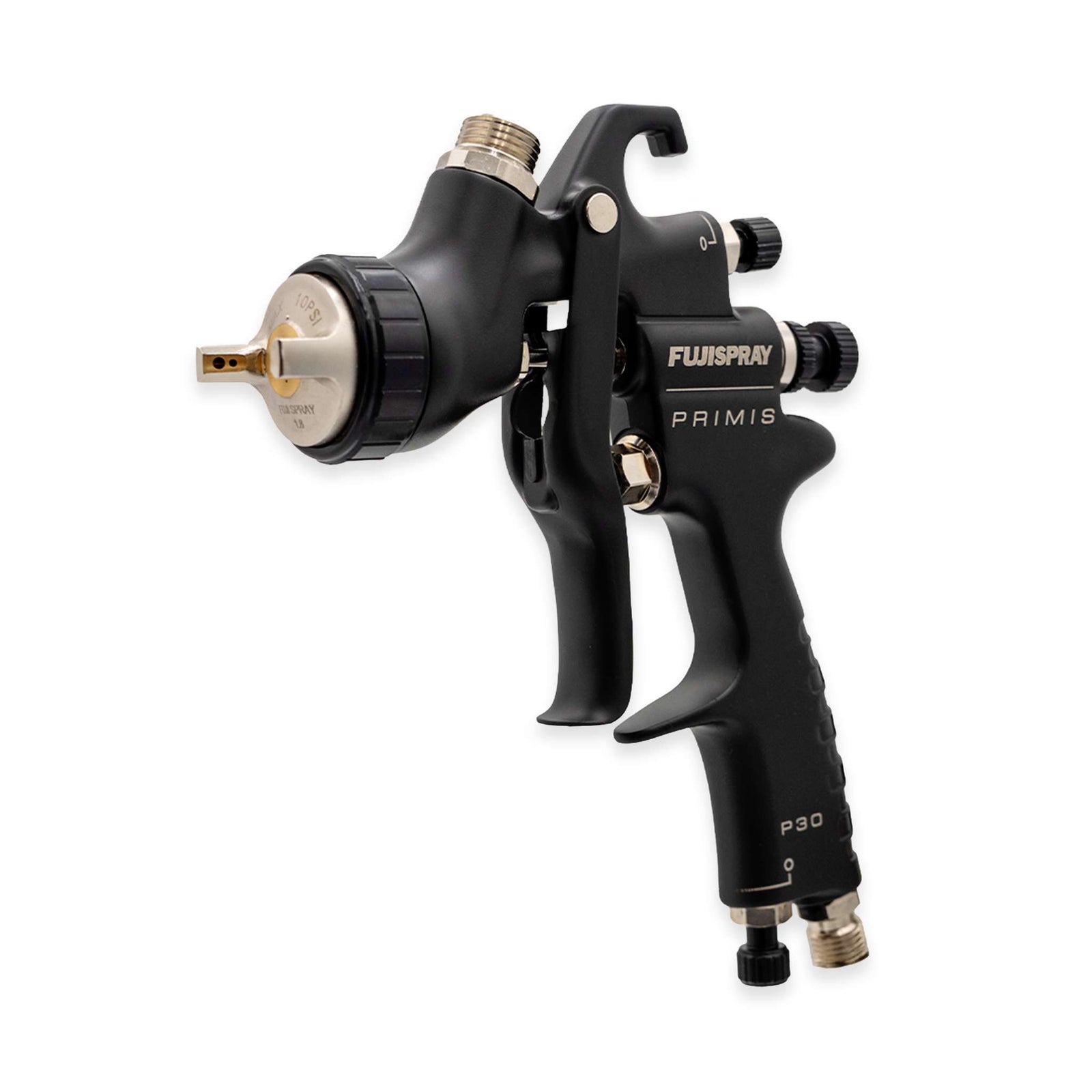 Fuji Spray PRIMIS P30 compressor spray gun, three-quarter view on a plain background.