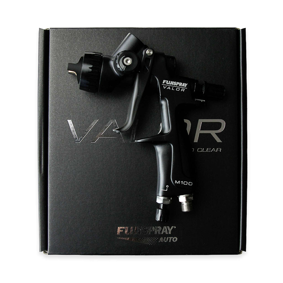 Fuji Spray VALOR M100 retail box beside the gun.