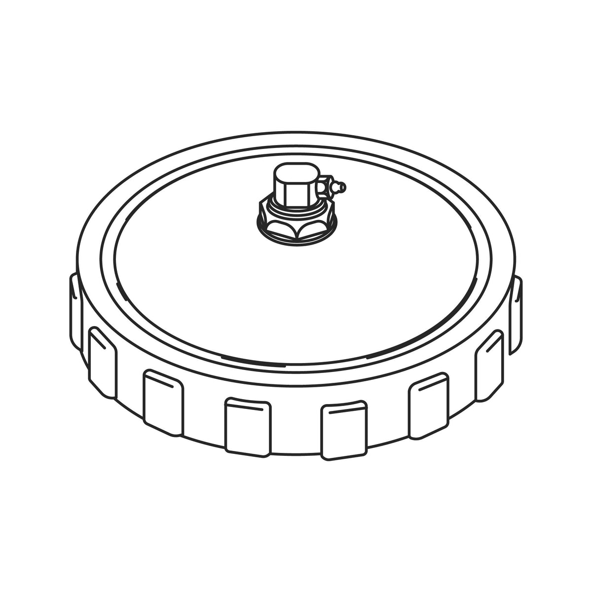 Line drawing of the Fuji Spray T75G 600cc nylon cup lid (9865).
