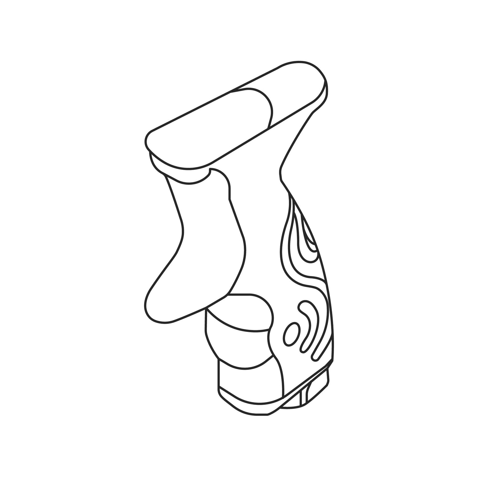 Fuji Spray M-Model Handle — line diagram.