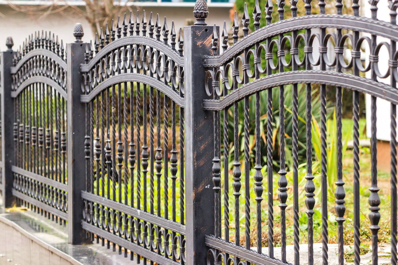 Refinished wrought iron railing.